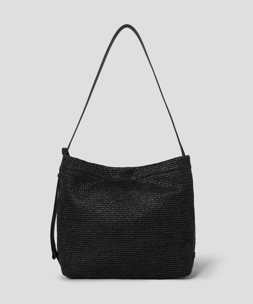 Beanpole Accessory Raffia Shoulder Bag Black