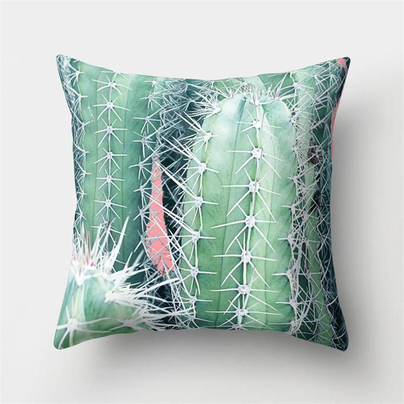 Green Tropical Plant Pillowcase Leaves Cushion Cover Sofa Lumbar Pillow Home Decor Pillowcase