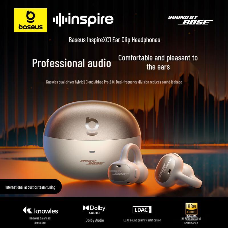 Baseus Inspire XC1 Ear Clip Open-Ear Wireless Bluetooth Sports Headphones