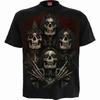 Прямолицее спиральное черное T-shirt/Татуировка/Череп/Рок/Племенной/Верх Унисекс T-shirt