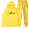 New straykids peripheral Harajuku printed men's and women's sweatshirts sweatpants set hoodie straight pants cover