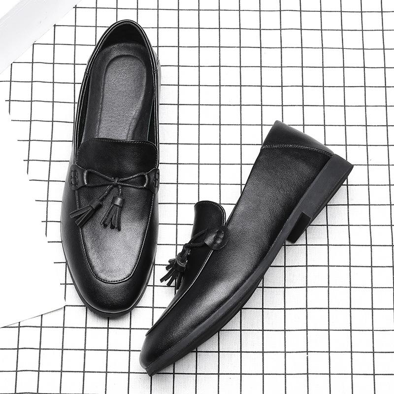 Doudou Shoes Men's Korean Version One-Pedal Men's Lazy Shoes British Style Small Leather Shoes Trendy Loafers Men's 7030-G