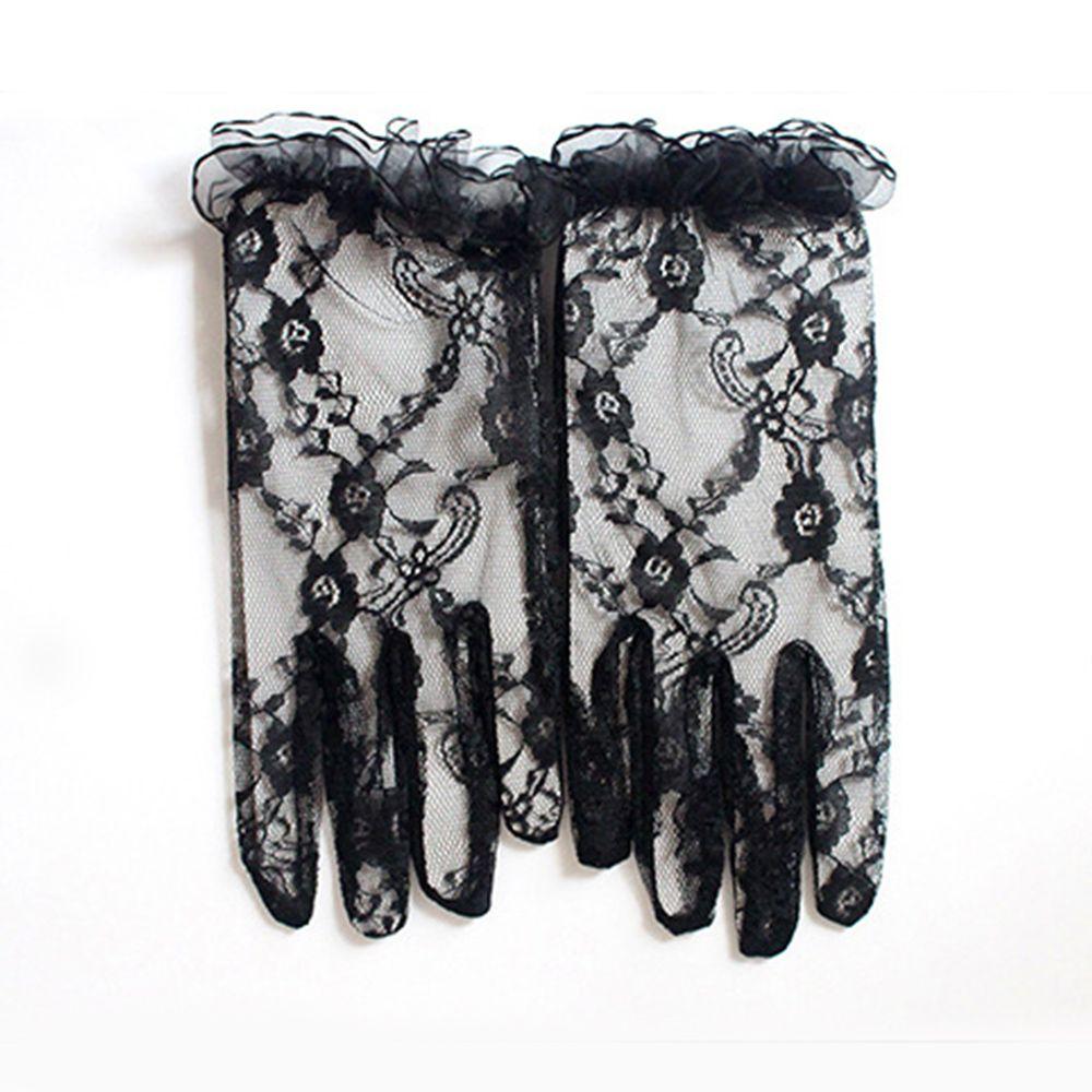 Summer Floral Side Sun Protection Sexy Driving Gloves Mittens Short Gloves Women Gloves Lace Gloves