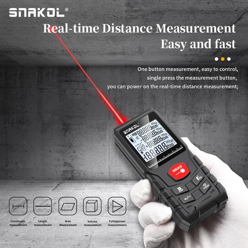 Snakol Laser Distance 50M/100M/120M Rangefinder Profesional Meter Laser Range Finder Ruler Test Tool