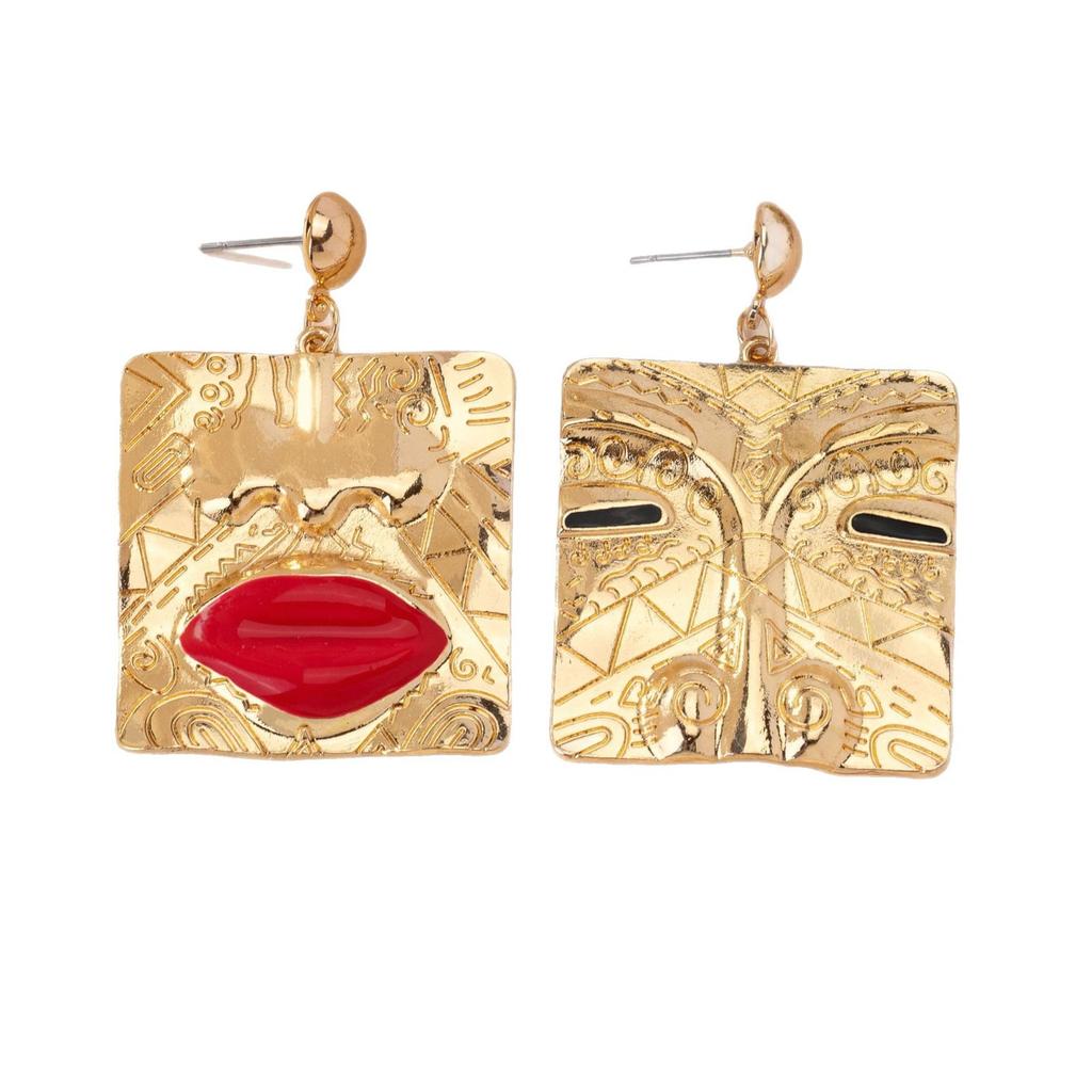 Геометрическая скульптура лица Искусство Индивидуальность Асимметричные серьги Темперамент Продвинутый смысл Выражение лица Серьги-гвоздики