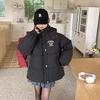 Черный укороченный пуховик в college-стиле, комплект формы JK, осенне-зимняя утолщенная теплая хлопковая куртка, средняя и длинная куртка