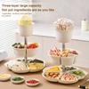 360 Degree Rotating Fruit Vegetable Plate Multi-Layer Buffet Tray with Dried Fruit Storage Open Storage Bin for Family Meal Prep