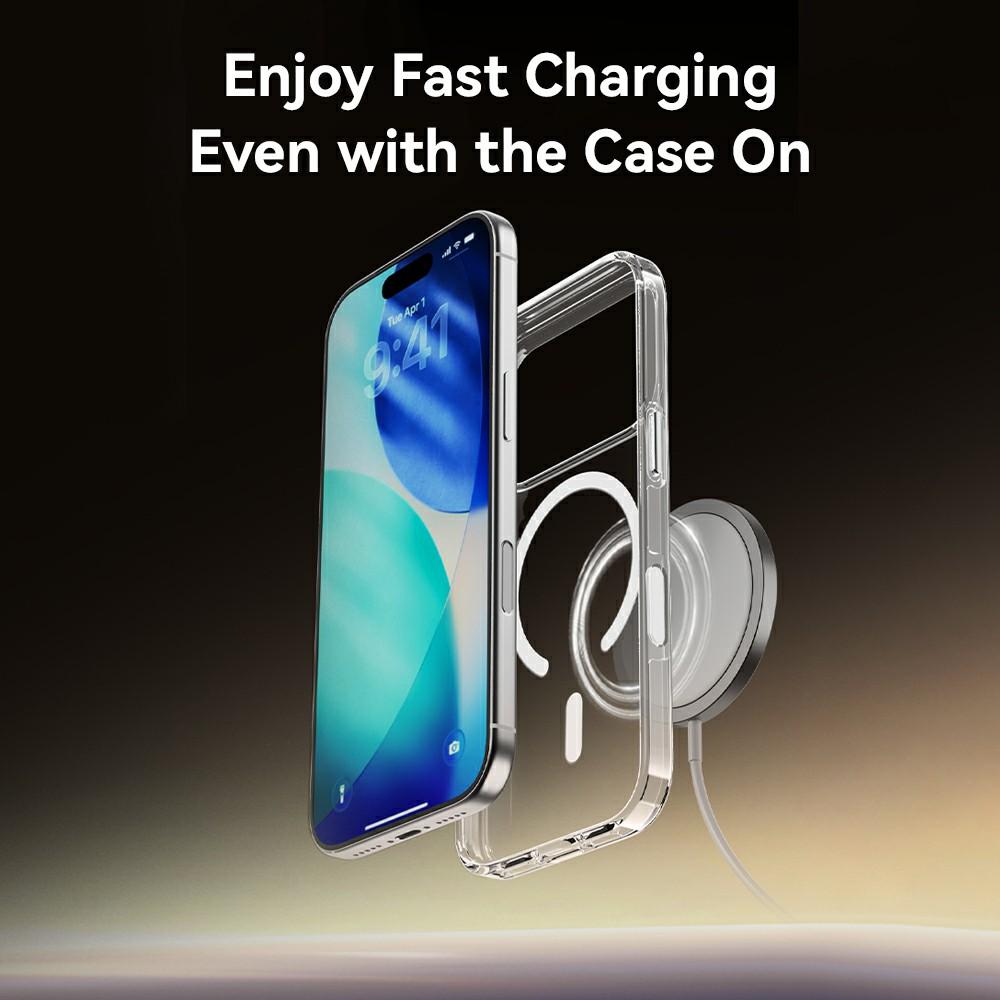 ROCK For iPhone 17 Pro Max Clear Phone Case Compatible with MagSafe PC + TPU Phone Cover