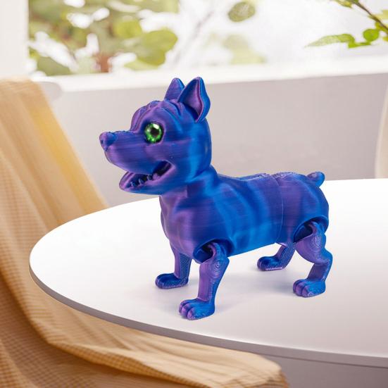 3D-печатная фигурка собаки с подвижными суставами, имитация питбуля, шарнирная модель животного, игрушка для домашнего офиса, книжной полки, украшения рабочего стола, орнамент