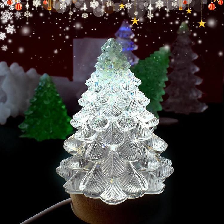 Форма для кристаллов своими руками, капельный клей, смола, 3D, рождественская елка, форма для свечей, рождественский стол, украшения, зеркальная силиконовая форма