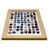 80 Natural Gemstones Collection Crystal Ore Exhibit Set Collectible Gems In Wooden Frame Educational Gift for Kids Gem Lovers