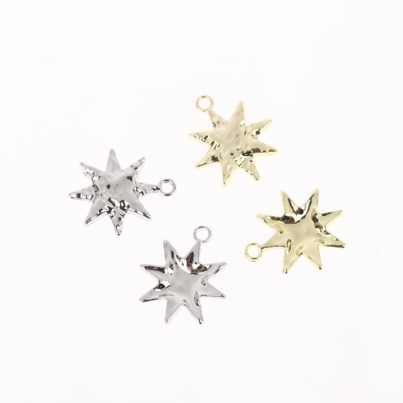 10 шт. Простая подвеска в виде восьмиконечной звезды из сплава для изготовления браслетов, ожерелий, аксессуары для изготовления ювелирных изделий