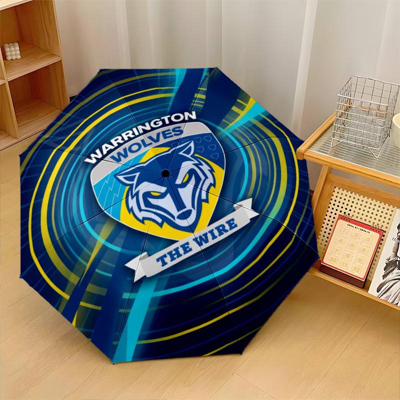 Принт Warrington Wolves Авто 8?Складной зонт с ребрами, ветрозащитный, легкий, автоматический, для ежедневных поездок