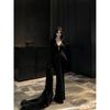 Xiaoke Wiwi Fashion Style Sexy Black Dress Women's Autumn New Arrival Elegant Sexy Fishtail Gown Long Dress