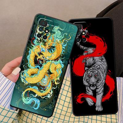 Мягкий роскошный чехол из ТПУ для Samsung Galaxy S20 S21 S22 Note 20 Ultra 10 Plus 8 9 S23 5g, модный чехол с китайским тигром и драконом