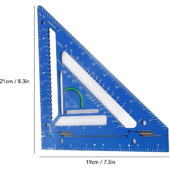 Инновационный стропильный инструмент Алюминиевый сплав Треугольная линейка Транспортир и Комбинированный инструмент Деревообрабатывающая линейка для Плотников Архитекторов