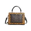 New Lane Canvas With Leather Handbags Shoulder Bag Crossbody Bag Small Size Women's Brown & Khaki C8688-IMNOX