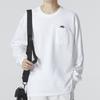 Nike Сплошной цвет с буквенным логотипом, спортивная повседневная футболка с круглым вырезом и длинными рукавами, мужские топы, белые DR7930-100