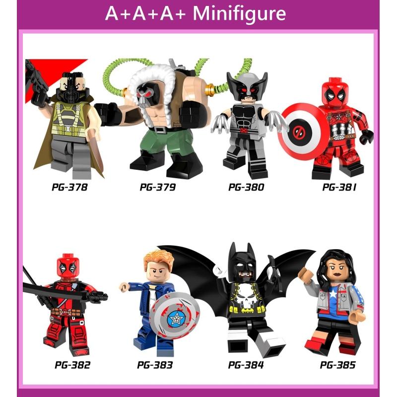 Lego Minifigures Pg8093 Супергерой Бэйн Росомаха Дэдпул Повседневная одежда Команда США Бэтмен Минифигурки