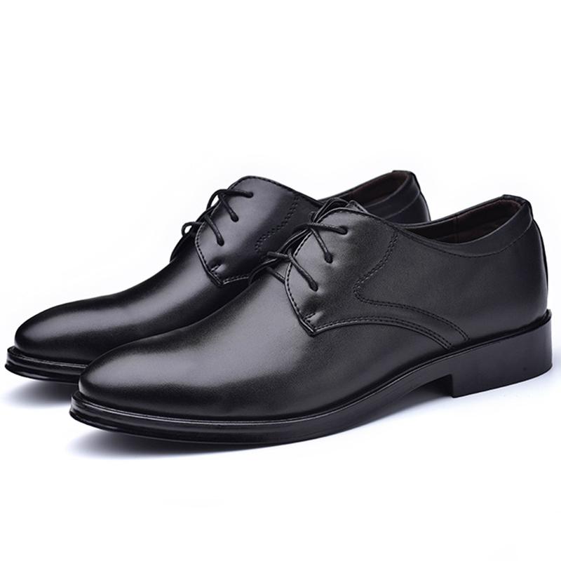 Plus Size Man Shoes Formal PU Leather Shoes for Men Lace Up Oxfords for Male Wedding Party Office Business Casual Shoe Men