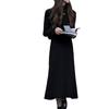 Однотонное универсальное платье-водолазка, женское осенне-зимнее новое средней длины, свободное, для внутреннего слоя, юбка-свитер