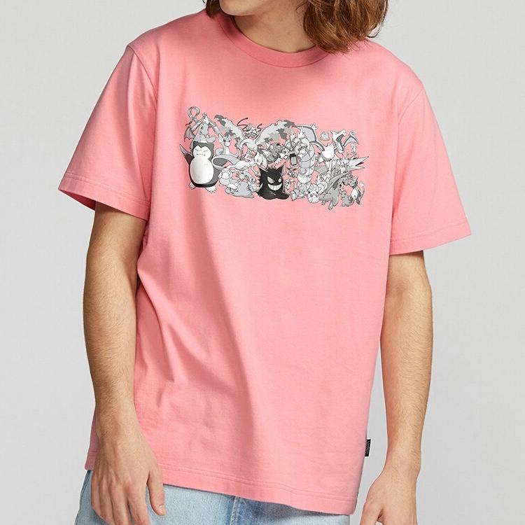 Uniqlo × Футболка с принтом Pokémon, с круглым вырезом, с коротким рукавом, унисекс, розовая 428126-11