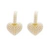 2024 Popular Celebrity Style Creative Earrings Sweet Pearl Peach Heart Love Korean Earrings Woman Fashion Luxury Jewelry
