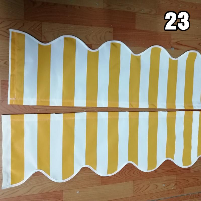 1M Retractable Patio Awning Replacement Fabric Windows Wavy Valance Durable Sunshade Canopy Cloth Waterproof Gray Beige Strips