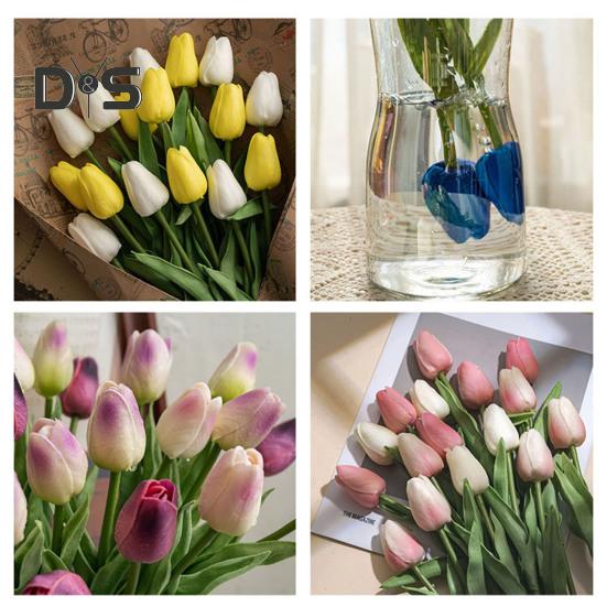 3 шт. искусственных тюльпанов, поддельные тюльпаны с гибкими стеблями, реалистичные искусственные тюльпаны для самостоятельного создания цветочных композиций, украшений для дома, свадьбы, вечеринки