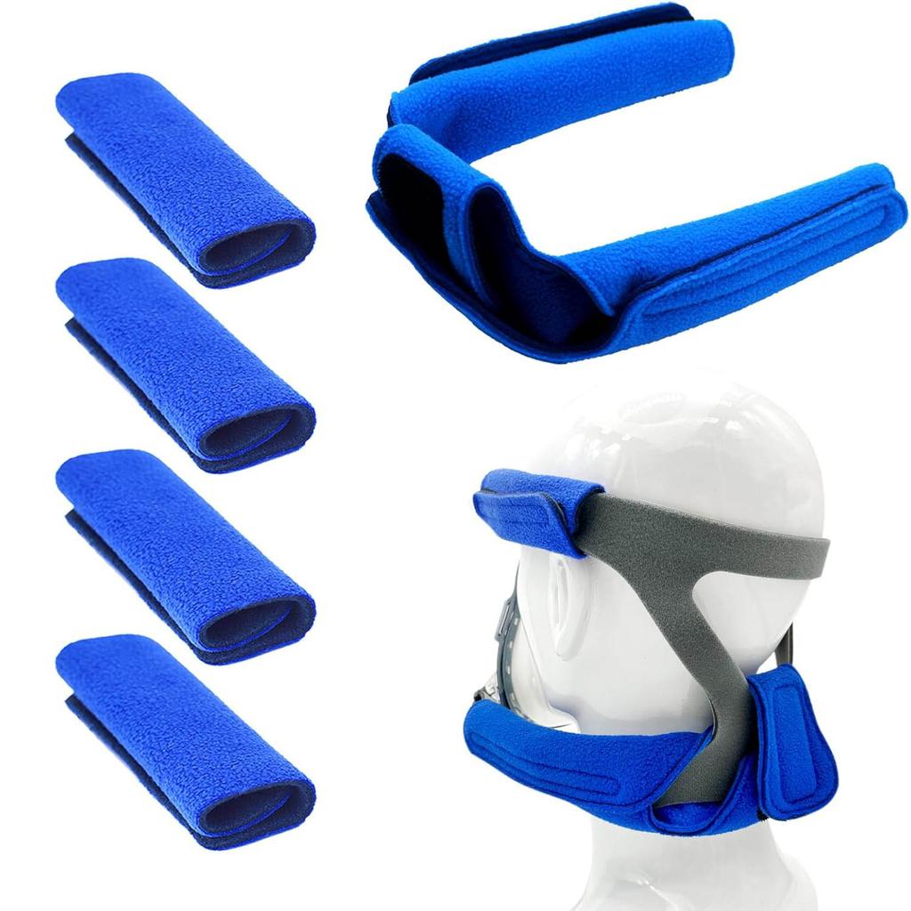 4 упаковки чехлов на ремни CPAP-маски + 1 подушечка на шейный ремень, Подушечки на ремни головного крепления для масок полного лица, Аксессуары и расходные материалы