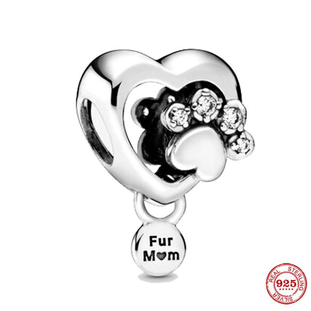 Новый Стерлингового Серебра 925 Единорог Кошка Собака Сова Обезьяна След Милое Животное DIY Тонкие Бусины Подходит Оригинальный Модный Браслет-Подвеска