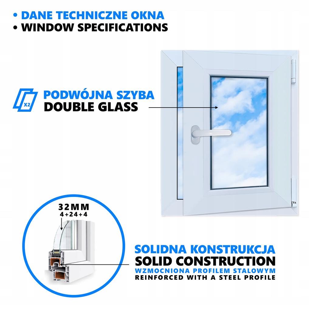Pvc Window Golden Oak 50X60 Right New 500X600 Mm Tilt And Turn Double-Glazed