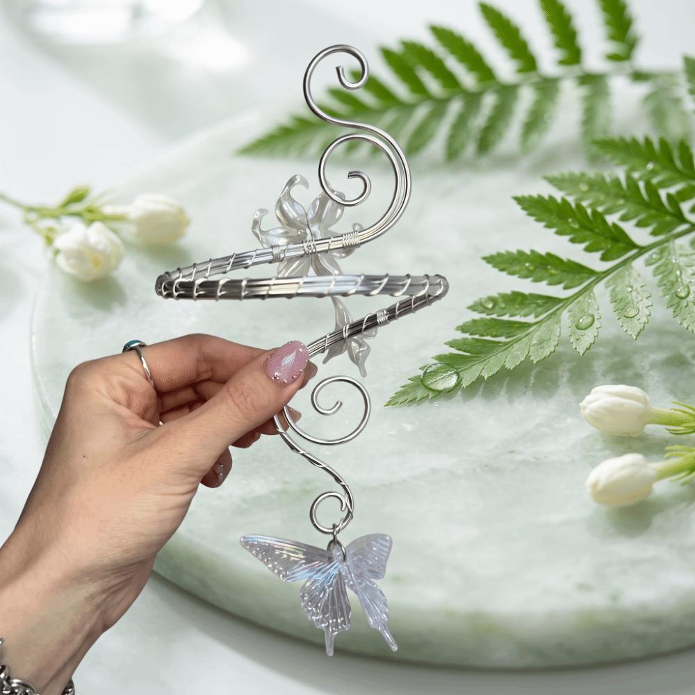 Hand Wire Wrap Iris Flower Bracelet Hollow Out Open Arm Bangle Arm Accessories Arm Bracelet Girls