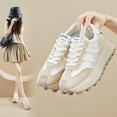 Корейская новая обувь для папы для женщин, летняя студенческая спортивная и повседневная обувь, сетчатая дышащая и увеличивающая рост