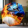 Football Player In Flames Umbrella Folding umbrella, automatic umbrella 8-Frame for Travel, camping Use Gift for Halloween Christmas