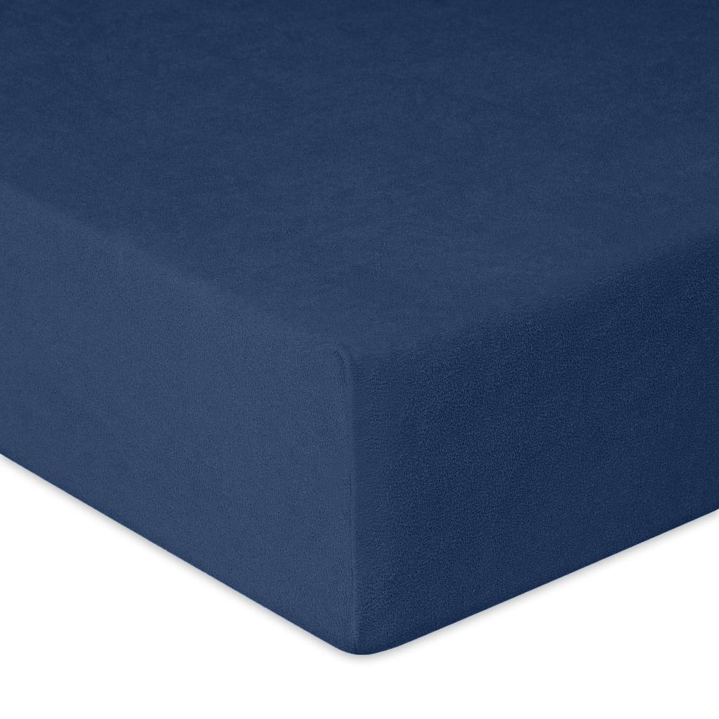 Prześcieradło frotte z gumką 130/140x190/200 premium granatowe