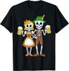 Funny Skeleton Couple Oktoberfest Pretzel Beer Party Man TShirt Fashion Casual Cotton Graphic T Shirts Streetwear Tops Tee