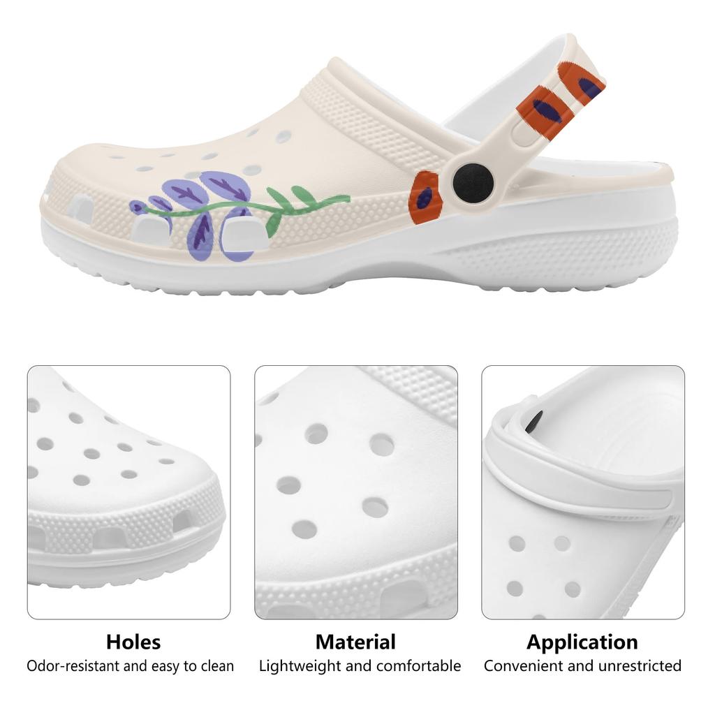 Unisex Novelty Printed EVA Yard Clogs Lightweight Soft Slip On Garden Yard Home Bathroom Casual Walking Walking Shoes Beach Wear