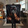 Black Rottweiler,pattern Flannel Blanket, High quality Comfortable for All Seasons, Home Decor, Warmth and Comfort, Perfect for Gifts.