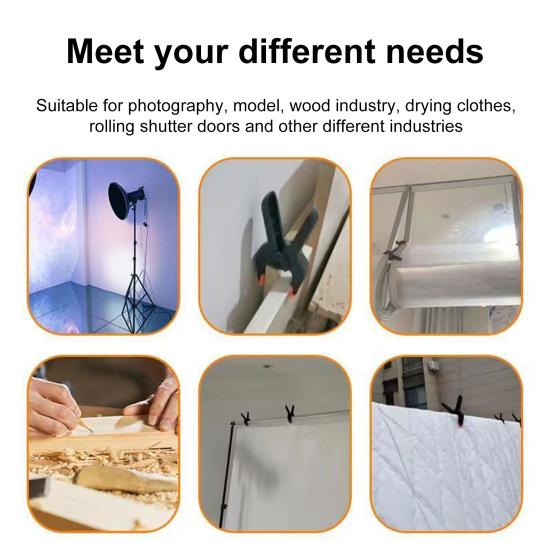 5 Pcs Plastic Spring Clamp Heavy Duty Fixing Clips for Crafts Backdrop Stand Woodworking Photography Studios Home Use