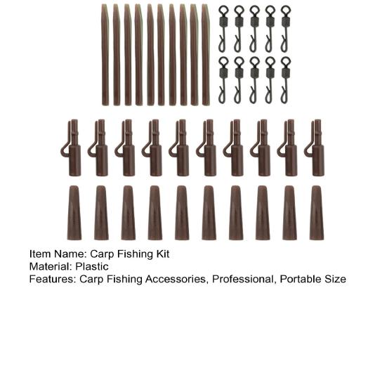 40 шт./компл. набор принадлежностей для ловли карпа с ящиком для хранения портативные металлические вертлюги мягкие трубки рукава комплект снастей для ловли карпа