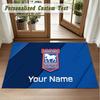 Crystal Velvet Square Rug Custom NameIpswich Town Pattern Non Slip Home Floor Decor Rug
