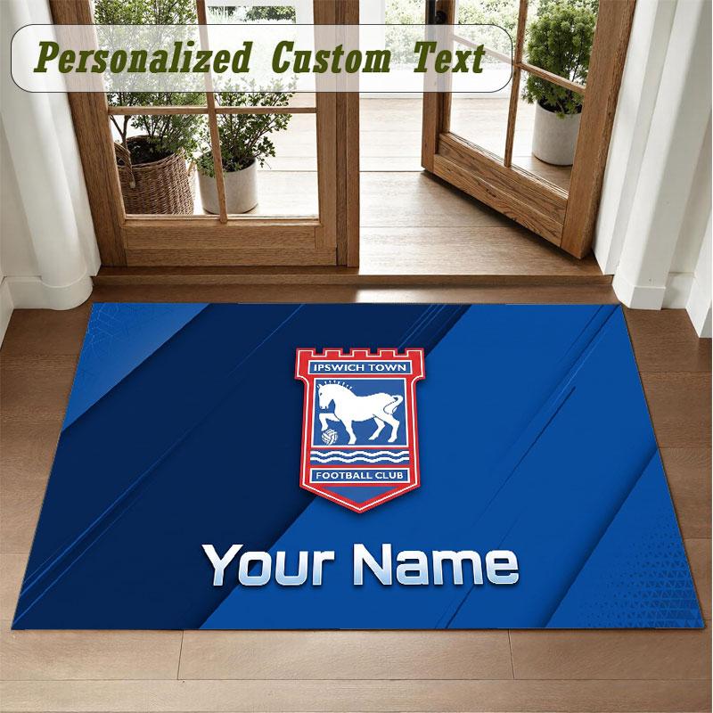 Crystal Velvet Square Rug Custom NameIpswich Town Pattern Non Slip Home Floor Decor Rug