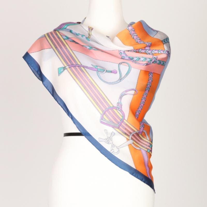 Shop Women Keyring Silk Filling Premium Scarf Blue Lmd Wsc 0374