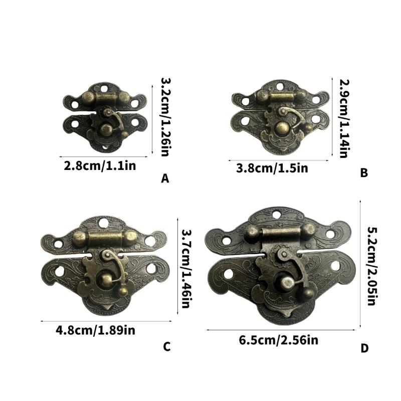 Screw Mount Cabinet Hook Hardware Decorative Metal 4 Pc Set for Storage Cabinets and Furniture Front Repair Use