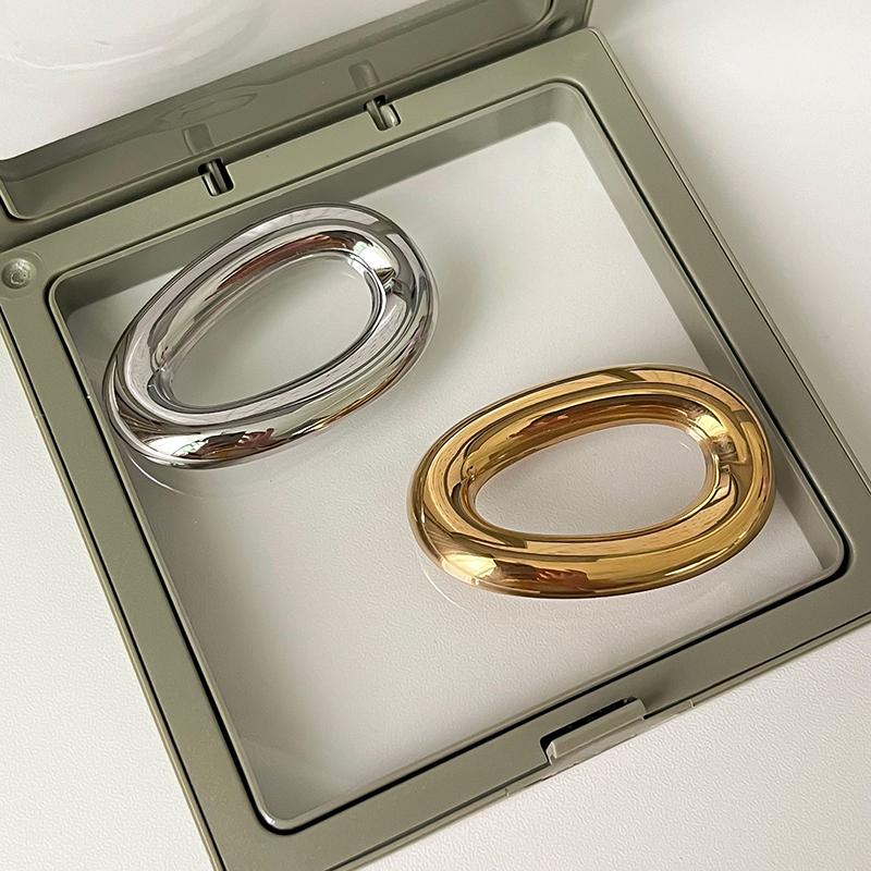 Stainless Steel O Shape Brooches for Women Geometric Gold Silver Color Metal Brooch Pin Unisex Light Luxury Jewelry 2026 New