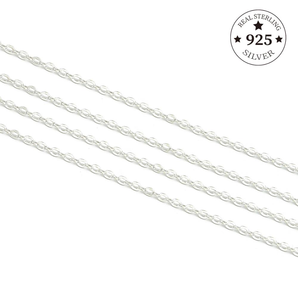 Цепочка из стерлингового серебра 925 пробы, 50 см, объемное ожерелье, цепочка для браслетов «сделай сам», аксессуары для изготовления ювелирных изделий, фурнитура ручной работы