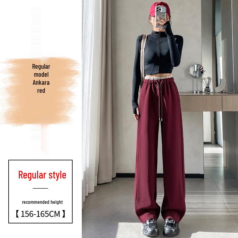 Women's High Waist Slim Fit Wide Leg Straight Winter Pants