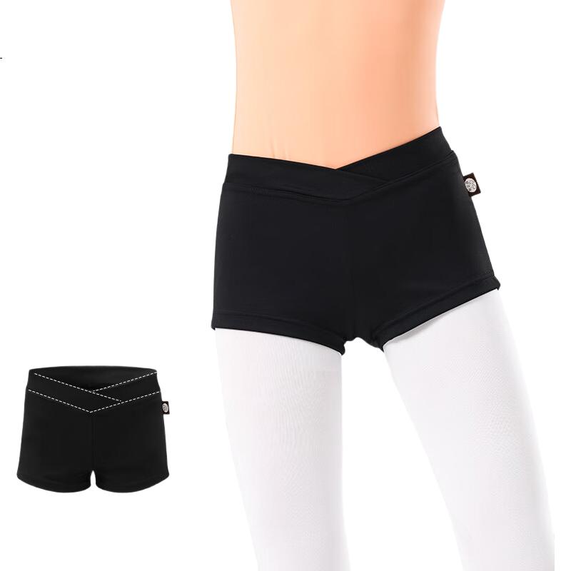 Zhiyouban Children's Dance Shorts, High-Waisted, Black Ballet Leggings for Girls, One-Third Length Shorts for Practice, Dancing And Exams