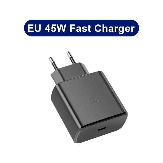 Зарядное устройство PD Super Fast Charge мощностью 45 Вт для Samsung Galaxy S20 S21 S22 S23 Ultra Note 20 10 Plus USB Type C Кабель для быстрой зарядки Высокоскоростное зарядное устройство